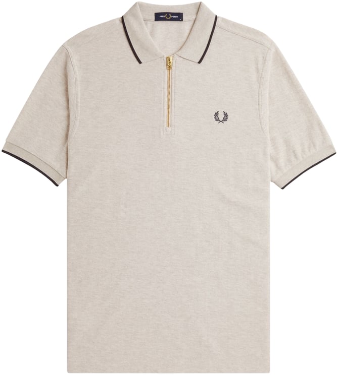 Fred Perry Fred Perry Crepe Pique Zip Neck Polo Shirt