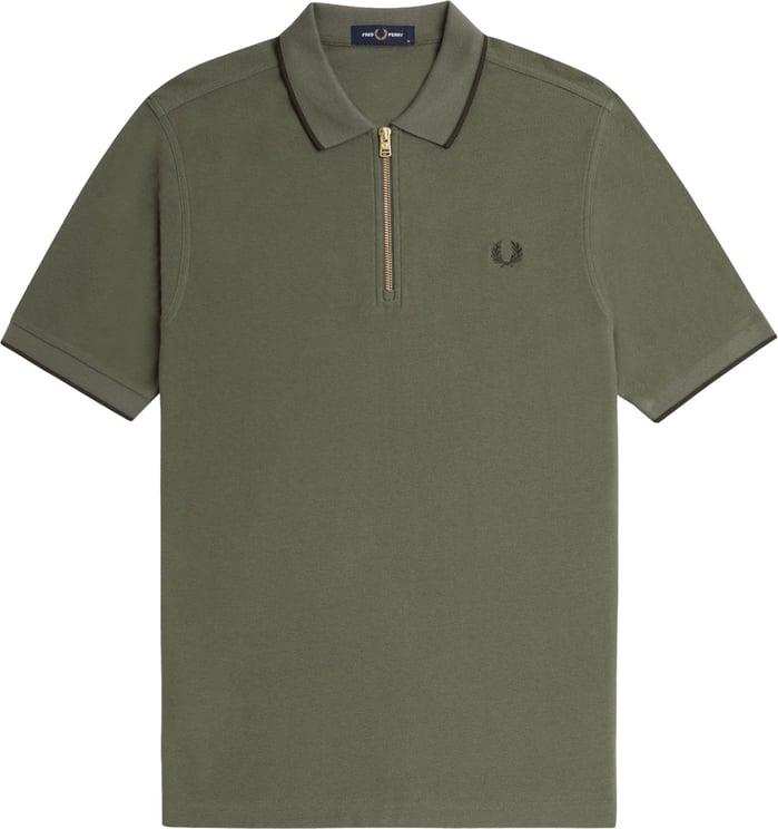 Fred Perry Fred Perry Crepe Pique Zip Neck Polo Shirt
