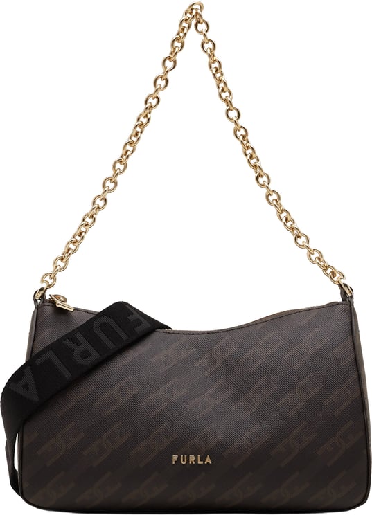 Furla Structured Monogram Bag with Chain Strap