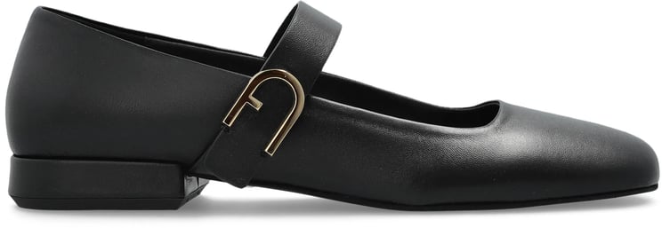 Furla White Pointed Toe Minimalist Strap Flats