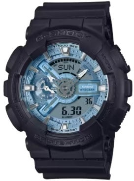 G-Shock Casio G-shock Horloge GA-110CD-1A2ER Analoog Digitaal Zwart met Blauwe Wijzerplaat