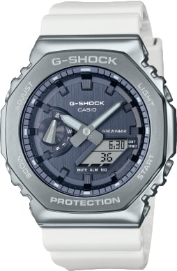 G-Shock Casio G- Shock Horloge GM-2100WS-7AER Metallic Wijzerplaat 49mm Witte Band Waterdichtheid 20m