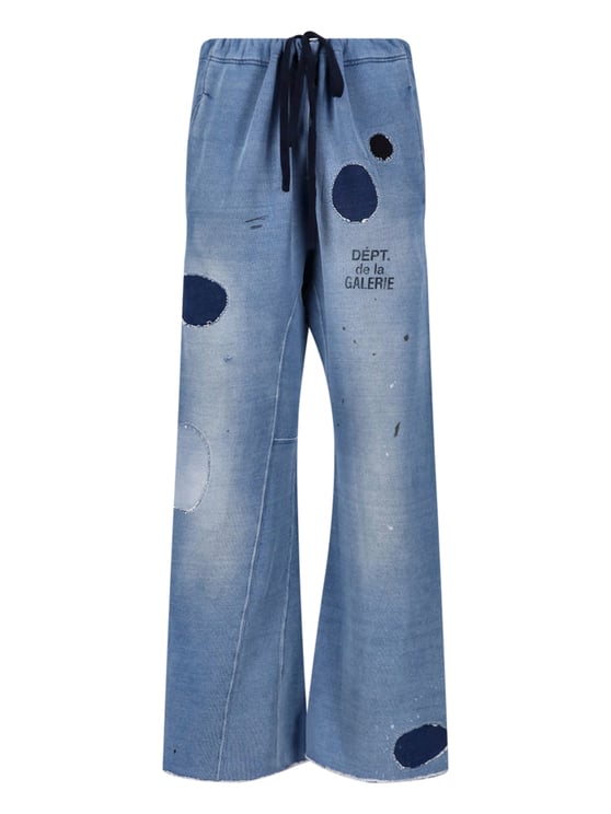 GALLERY DEPT Relaxed Wide-Leg Trousers With Distressed Detailing And Patchwork Accents