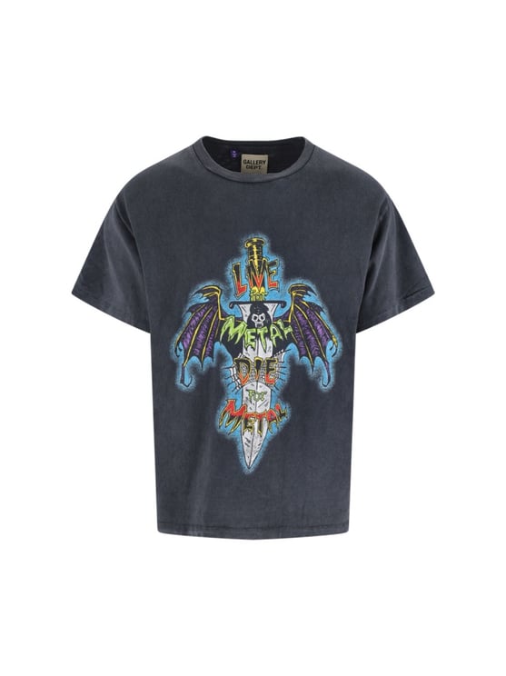 GALLERY DEPT Classic Black T-Shirt With Round Neckline And Short Sleeves
