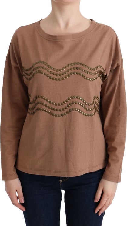 Galliano John Galliano Brown Cotton Studded Sweater