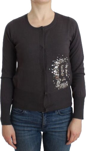 Galliano John Galliano Purple Wool Sequined Cardigan Knit Sweater