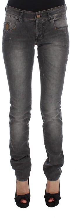 Galliano John Galliano Gray Wash Cotton Blend Slim Fit Stretch Jeans