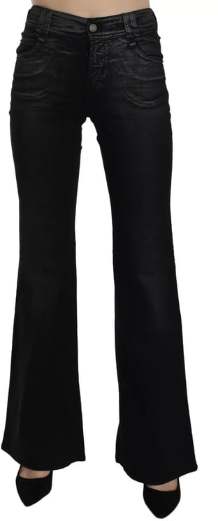 Galliano John Galliano Black Washed High Waist Flared Denim Casual Pants Jeans