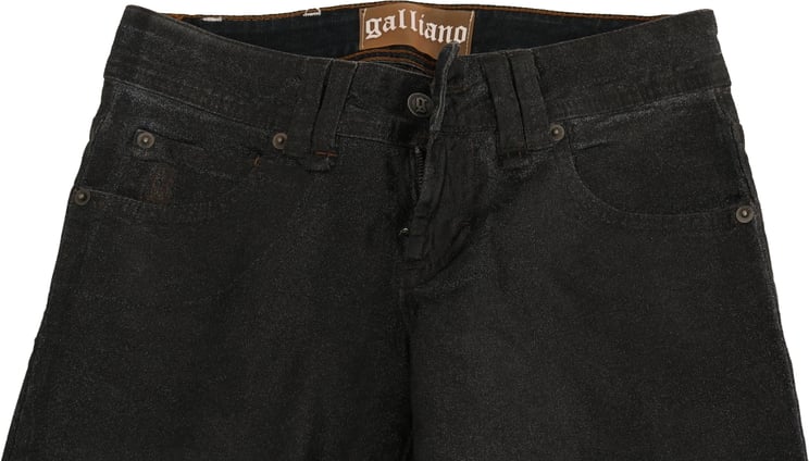 Galliano John Galliano Black Washed Low Waist Regular Leg Denim Pants