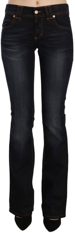 Galliano John Galliano Blue Washed Mid Waist Regular Leg Boot Cut Denim Jeans