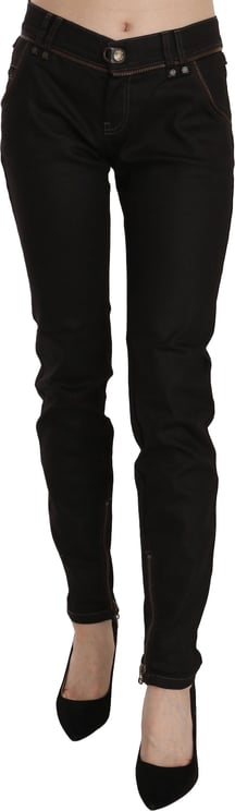 Galliano John Galliano Cotton Black Mid Waist Skinny Denim Jeans