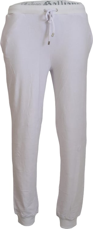 Galliano John Galliano White Cotton Logo Mens Jogger Pants