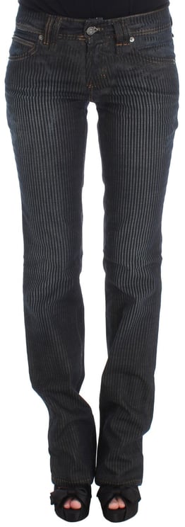 Galliano John Galliano Blue Wash Cotton Blend Slim Fit Bootcut Jeans