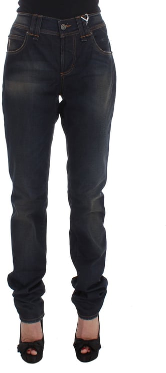 Galliano John Galliano Blue Wash Cotton Blend Boyfriend Fit Jeans