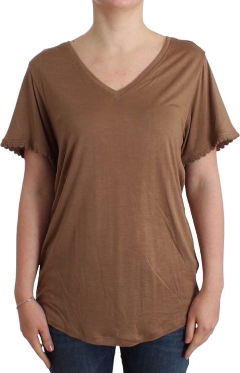 Galliano John Galliano Brown shortsleeved top