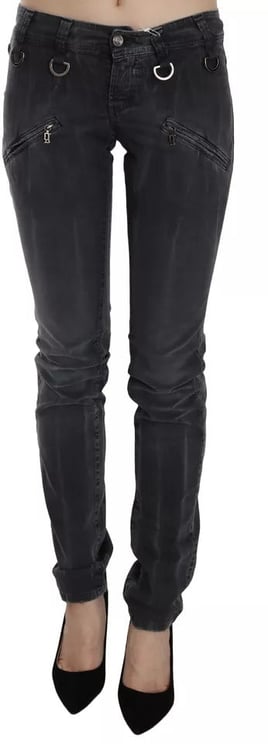 Galliano John Galliano Grey Washed Low Waist Zipper Side Skinny Denim Jeans