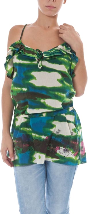 Galliano John Galliano Green Cotton Women Top