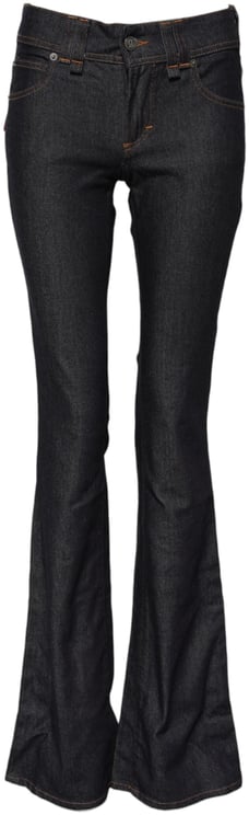 Galliano John Galliano Blue Mid Waist Cotton Wide Leg Denim Jeans