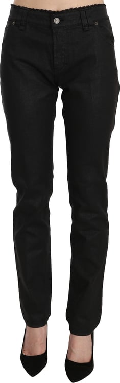 Galliano John Galliano Black Mid Waist Skinny Cotton Casual Denim Jeans