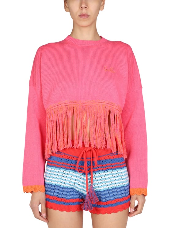 Gallo Cropped Crew Neck Sweater