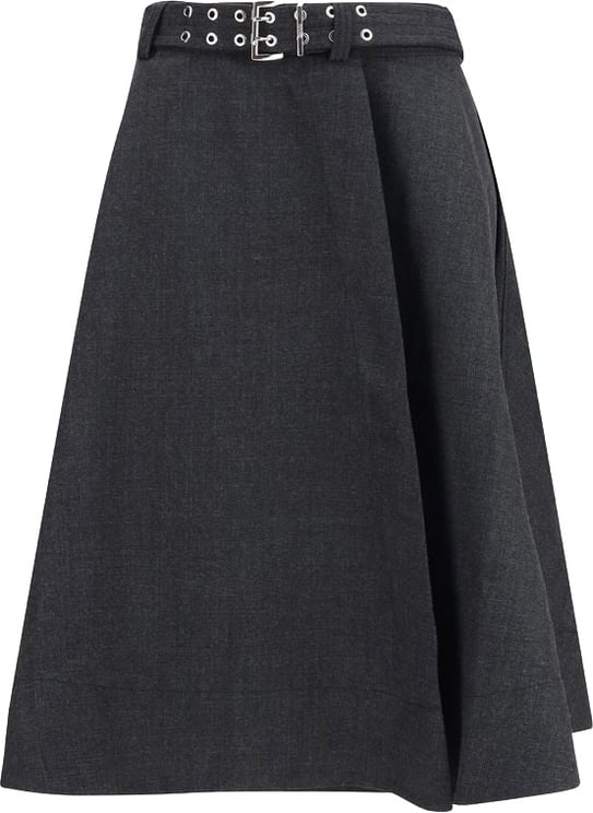 Ganni Ganni Gray Recycled Polyester Long Skirt