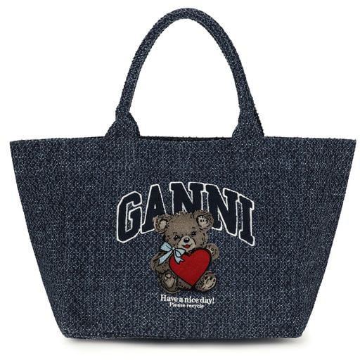 Ganni Ganni Blue Cotton Shoulder Bag