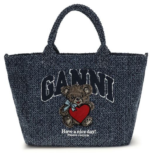 Ganni Ganni Blue Cotton Shoulder Bag