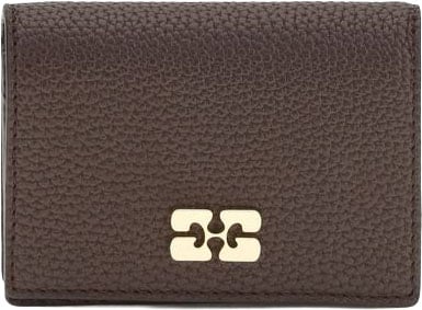 Ganni Ganni Brown Recycled Polyester Wallet