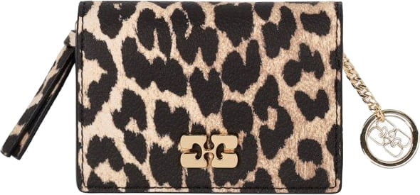 Ganni GANNI BOU ANIMALIER CARD HOLDER