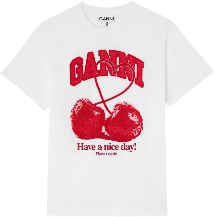 Ganni T-Shirts And Polos White
