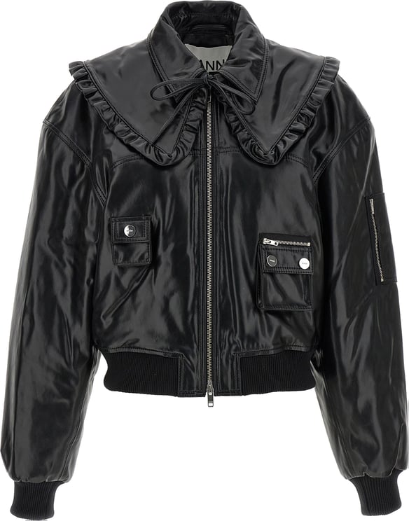Ganni Ganni Black Leather Bomber
