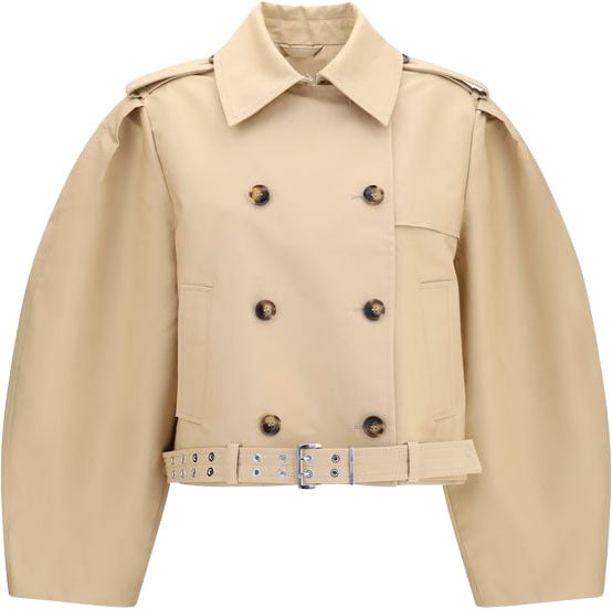 Ganni Ganni Beige Cotton Jacket