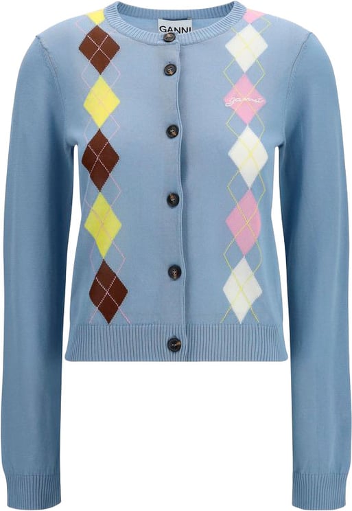 Ganni Ganni Blue Cotton Cardigan