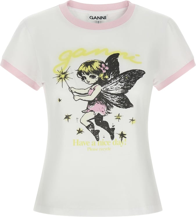 Ganni Ganni White Organic Cotton T-Shirt