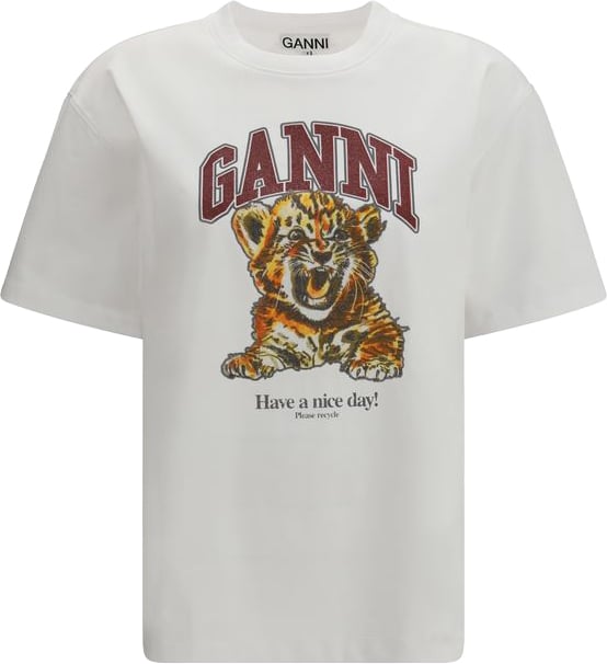 Ganni Ganni White Cotton T-Shirt