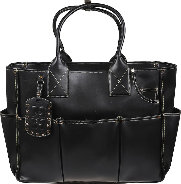 Ganni Structured Tote Bag with Removable Shoulder Strap