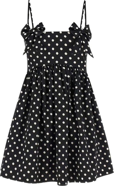 Ganni Abito Polka-Dot Satin Black