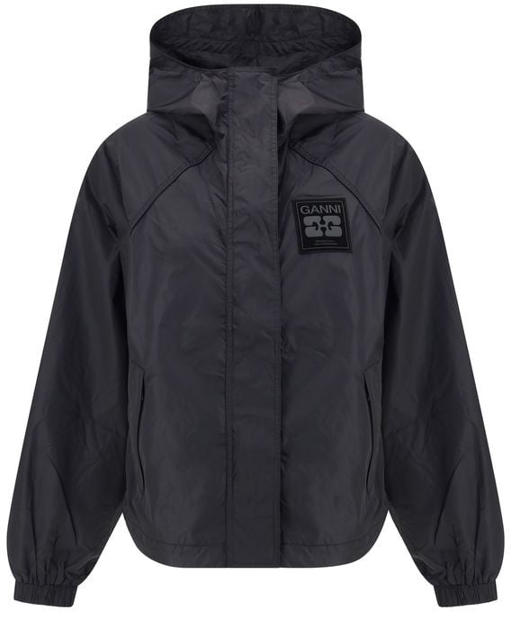 Ganni Ganni Black Nylon Shell Jacket