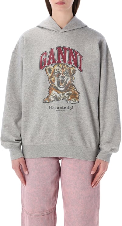 Ganni Hoodie Baby Tiger Paloma Grey