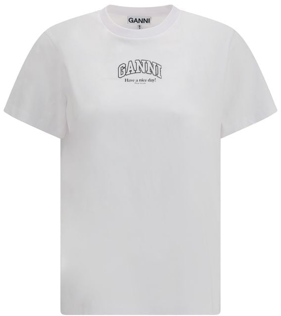 Ganni Ganni White Cotton T-Shirt