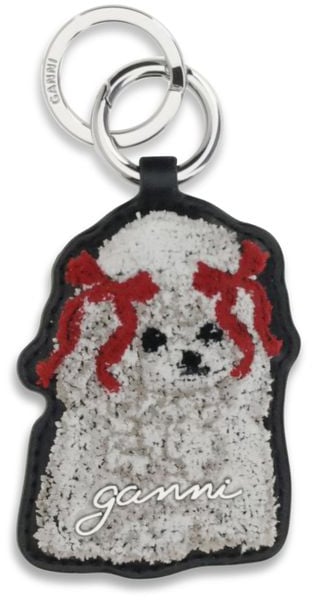 Ganni Ganni White Recycled Leather Keychain