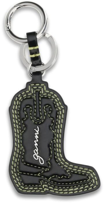 Ganni Ganni Black Recycled Leather Keychain