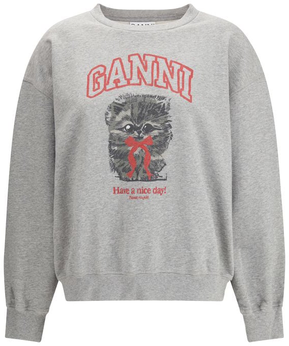 Ganni Ganni Gray Cotton Sweatshirt