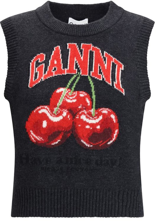 Ganni Ganni Black Wool Sweatshirt