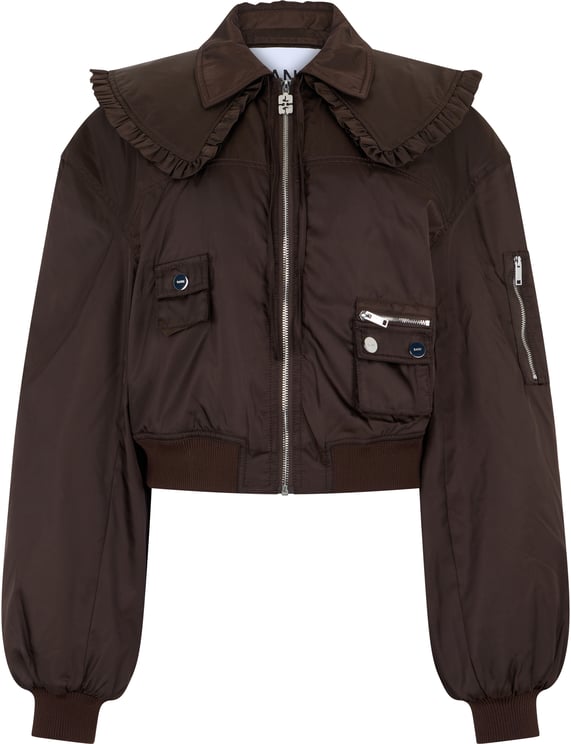 Ganni Bomber Jacket in Nylon Duchess