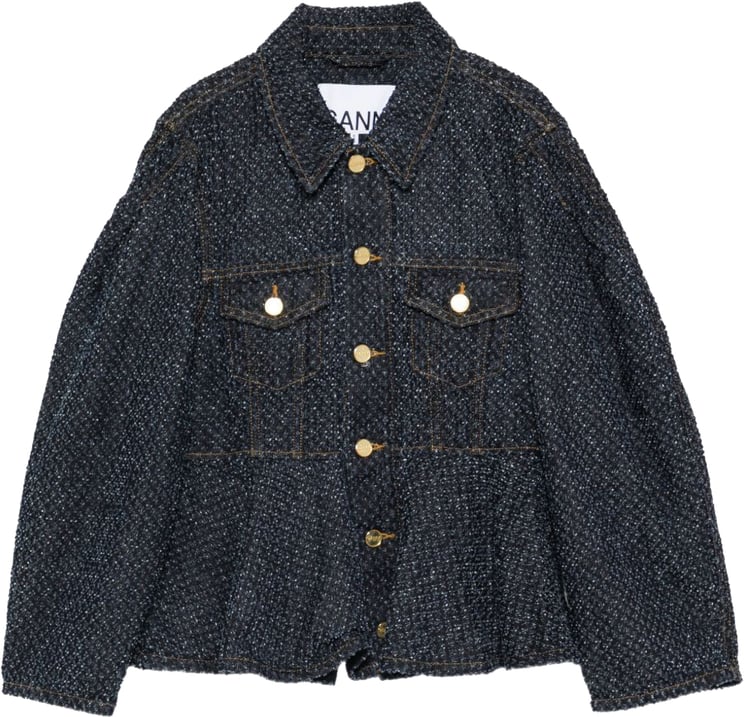 Ganni Coats Navy