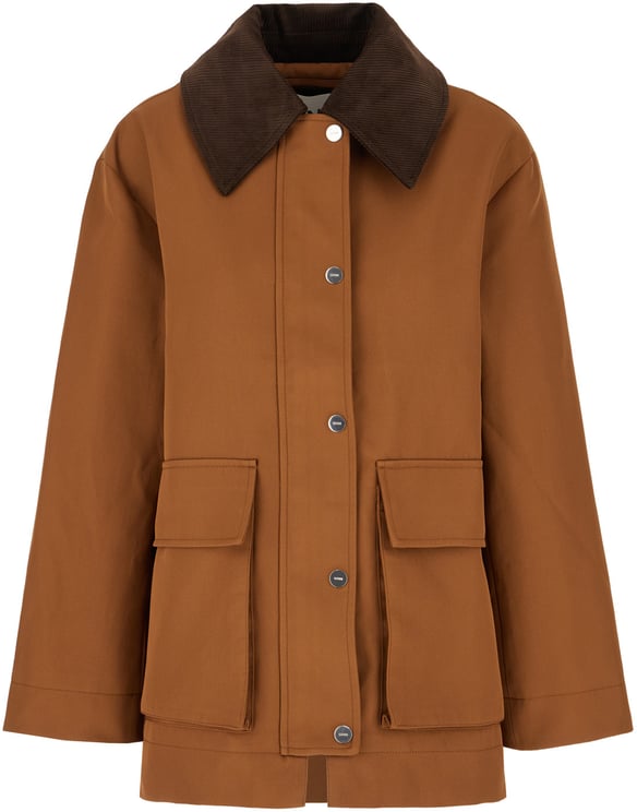 Ganni Ganni Caramel cotton jacket