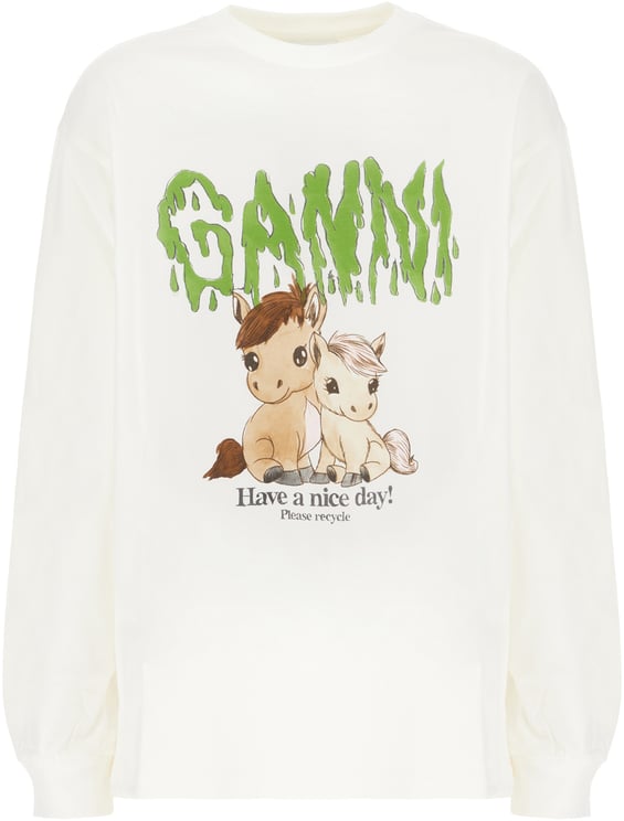 Ganni Ganni White cotton t-shirt