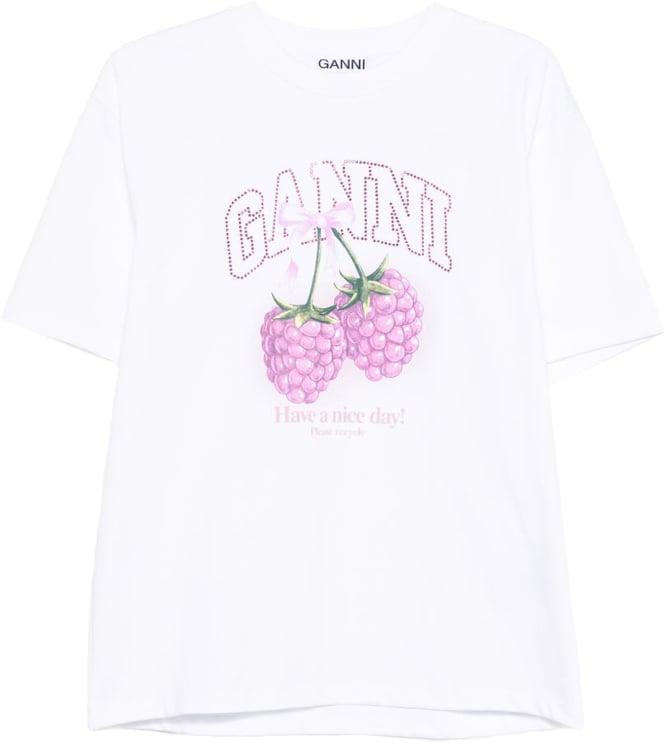 Ganni T-Shirts And Polos White