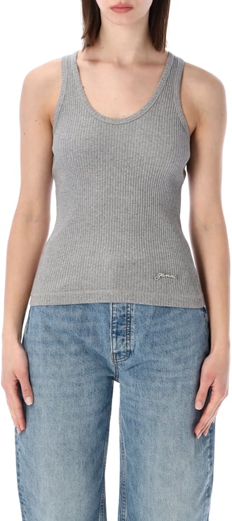 Ganni Cotton Rib Tank Top Paloma